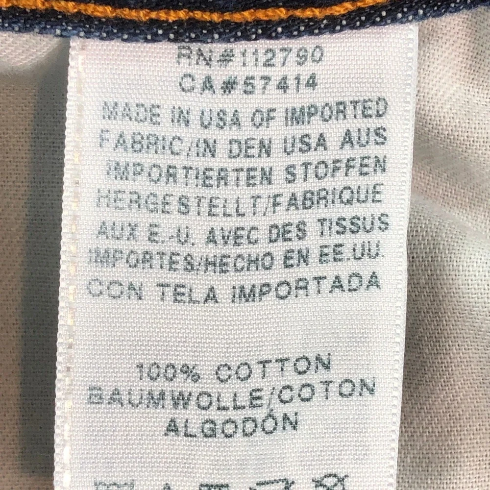 True Religion Mens Jeans 38x34 Geno Relaxed Slim Flap Pockets Dark Wash Blue USA